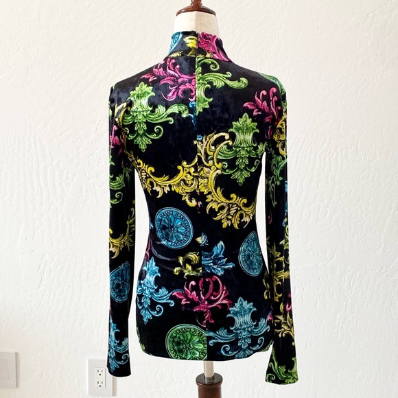 VERSACE 🇮🇹 Jeans Couture Velour Top - Picture 8 of 14